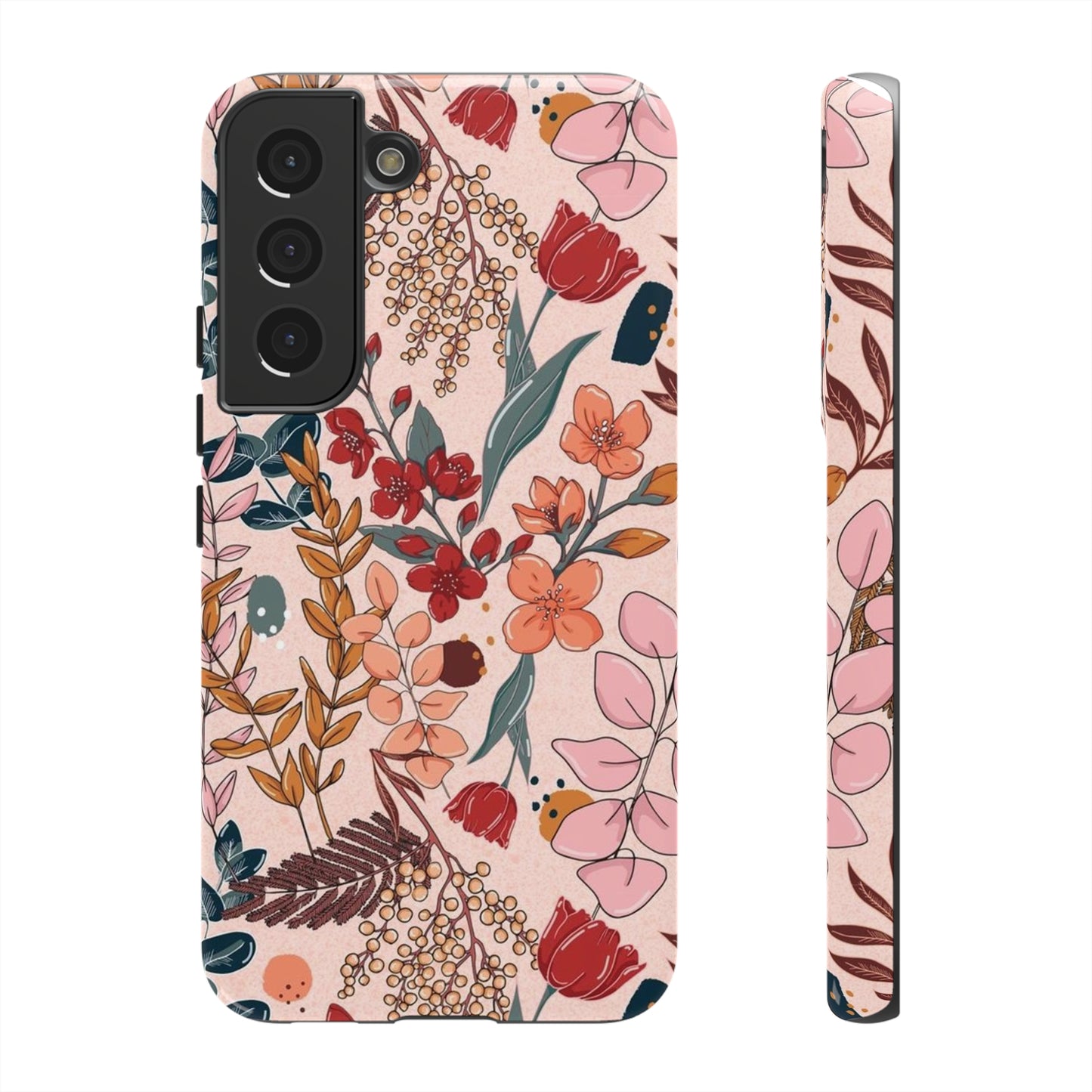 Pink Floral phone case for Samsung & Google phone/Tough Cases/ Floral Collection