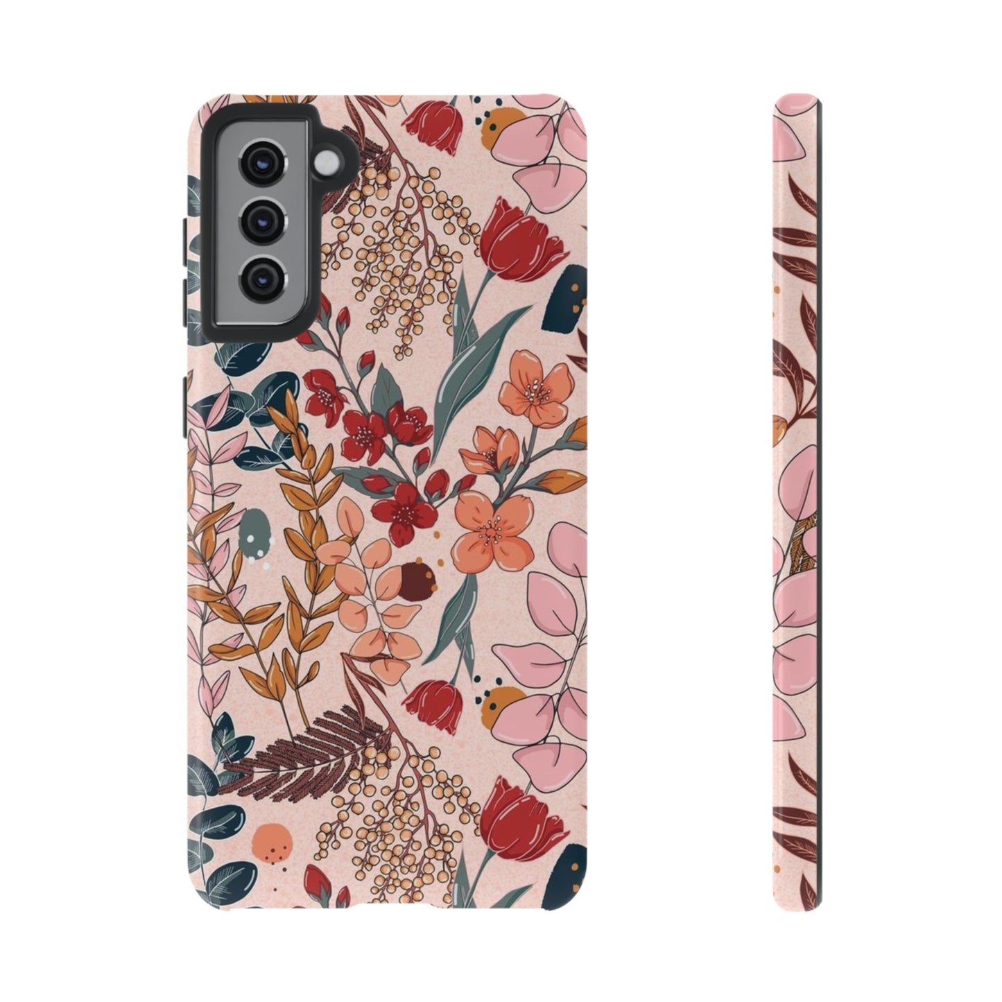 Pink Floral phone case for Samsung & Google phone/Tough Cases/ Floral Collection