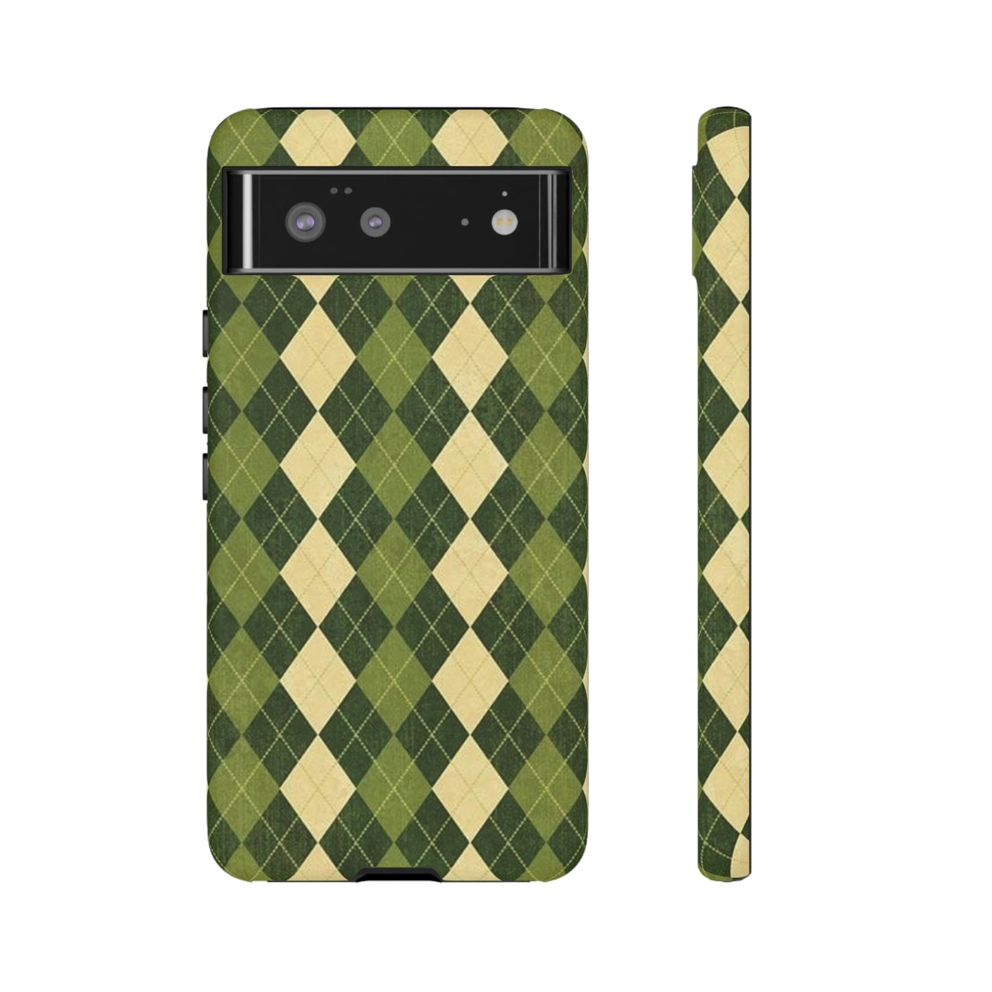 Green plaid sweater phone case/ for Samsung & Google phone/ plaid collection/ Tough Phone Cases