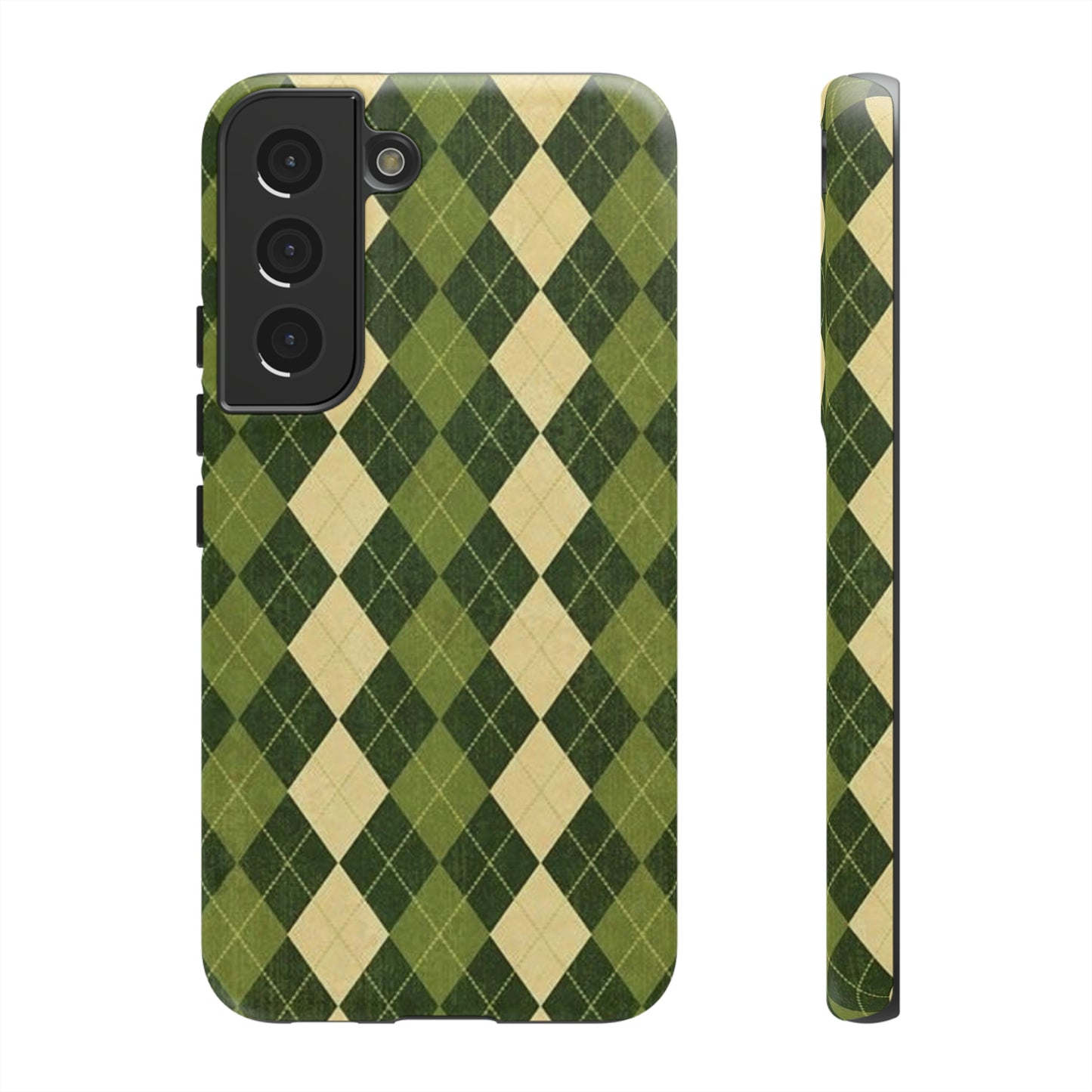 Green plaid sweater phone case/ for Samsung & Google phone/ plaid collection/ Tough Phone Cases