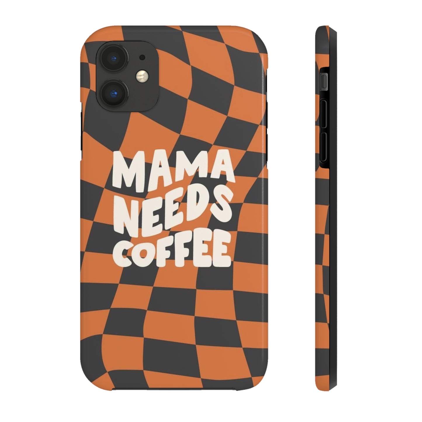 Momma Needs Coffee, for iPhone plaid collection Tough Phone Cases, Case-Mate