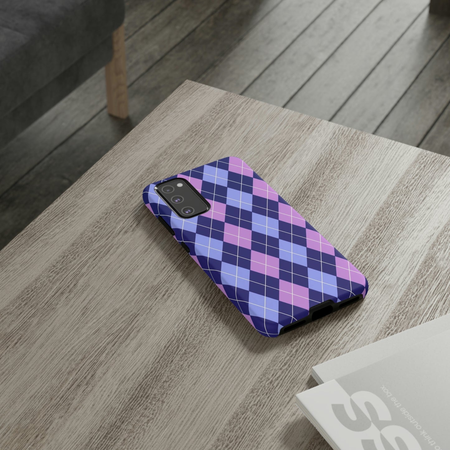 Purple sweater phone case/ for Samsung & Google phone/ plaid collection/ Tough Phone Cases