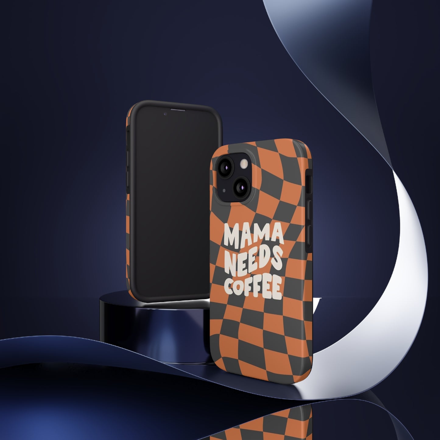 Momma Needs Coffee, for iPhone plaid collection Tough Phone Cases, Case-Mate