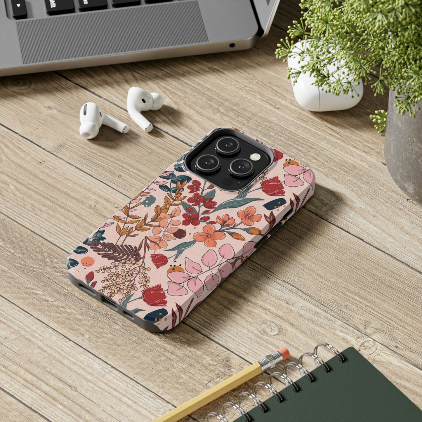 Pink Floral phone case, for iPhone/Tough Phone Cases/ Floral Collection