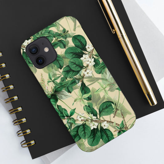 Green Petals phone case, for iPhone, Tough Phone Cases, Floral collection