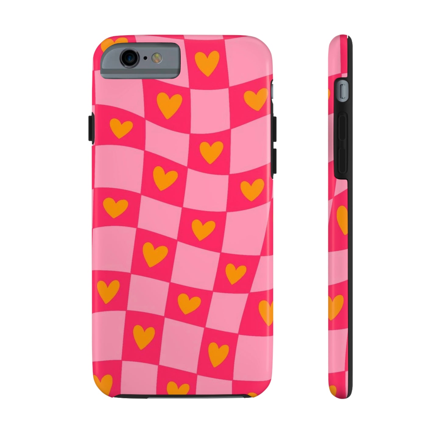 Checkered hearts phone case / for iPhone/ heart collection Tough Phone Cases,