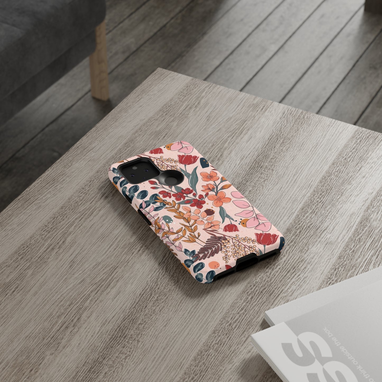 Pink Floral phone case for Samsung & Google phone/Tough Cases/ Floral Collection