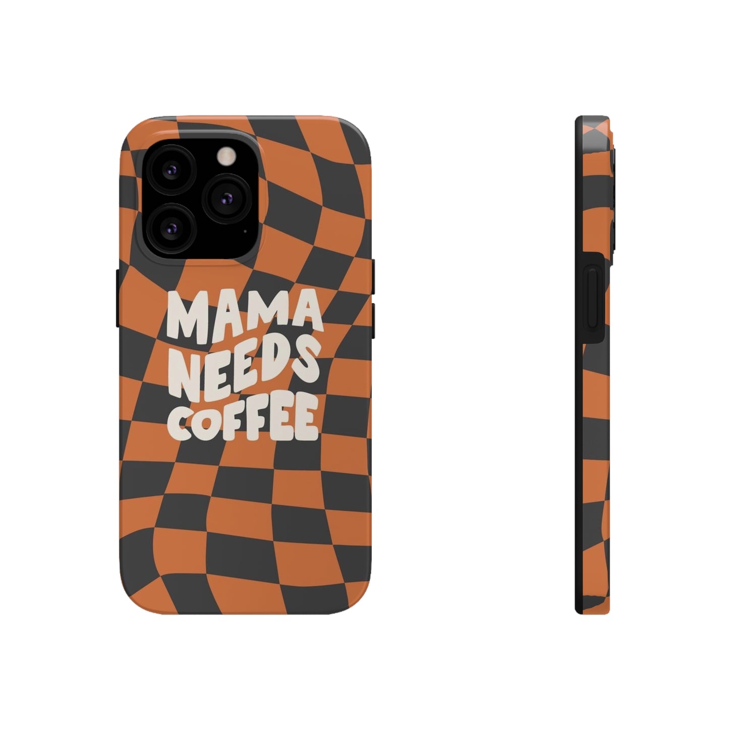 Momma Needs Coffee, for iPhone plaid collection Tough Phone Cases, Case-Mate