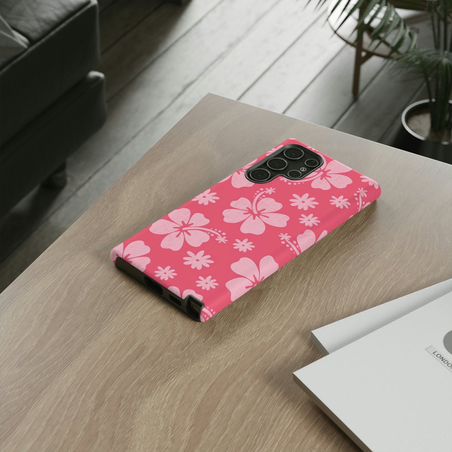 Pink hibiscus phone case/ for Samsung & Google phones /summer collection