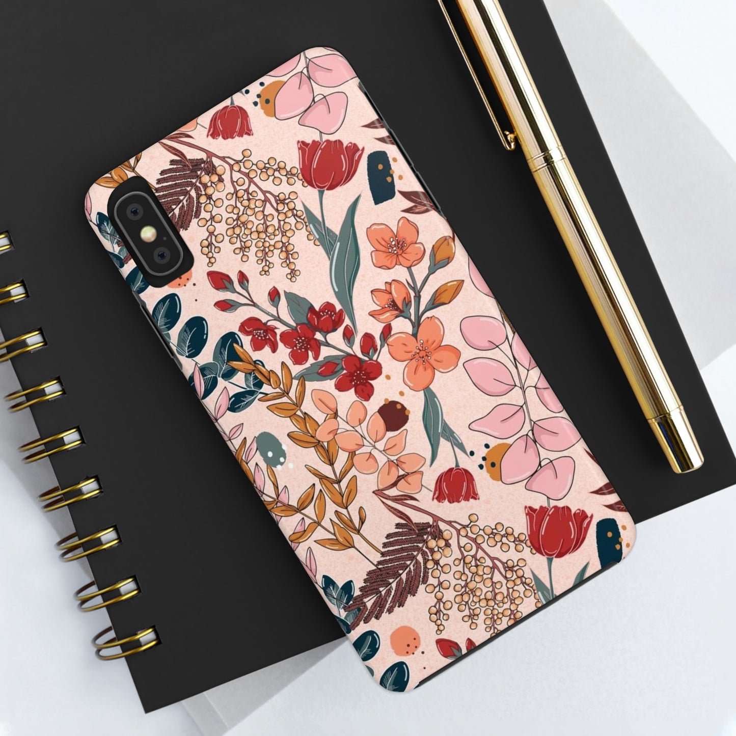 Pink Floral phone case, for iPhone/Tough Phone Cases/ Floral Collection