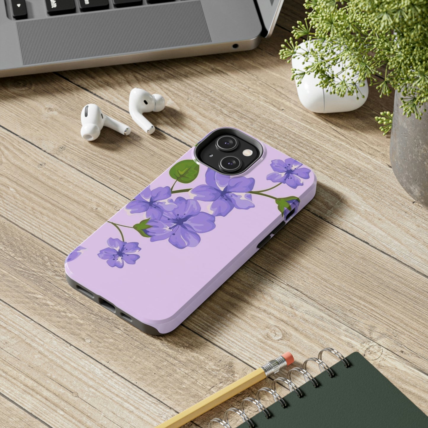 Purple floral phone case, for iphone,Tough Phone Cases, Floral Collection