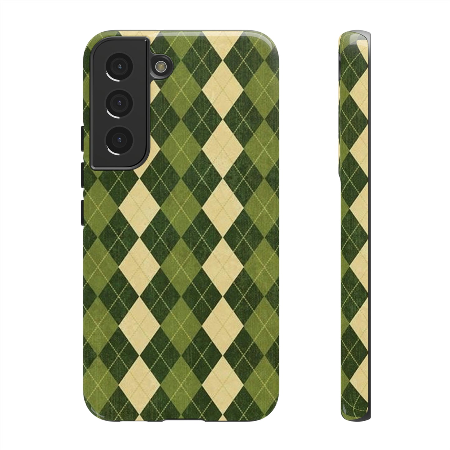 Green plaid sweater phone case/ for Samsung & Google phone/ plaid collection/ Tough Phone Cases