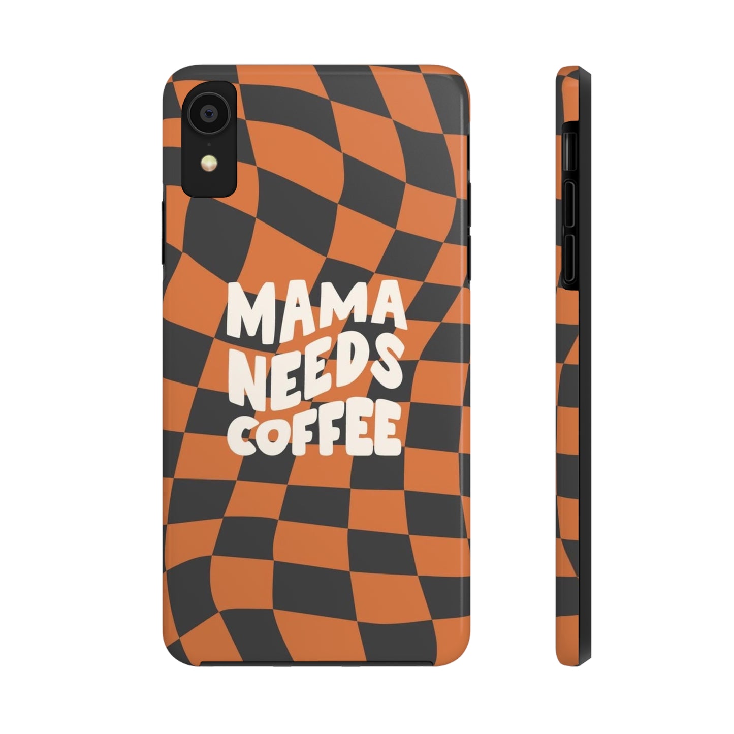 Momma Needs Coffee, for iPhone plaid collection Tough Phone Cases, Case-Mate