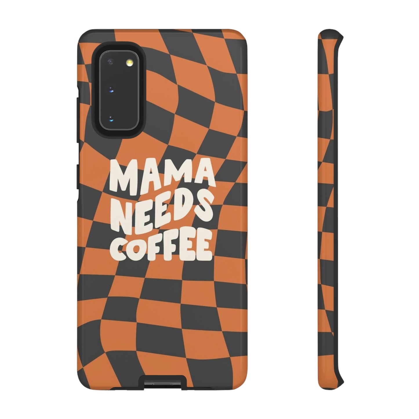 Mamma needs coffee, phone case for Samsung & Google phones, Plaid collection/Tough Cases