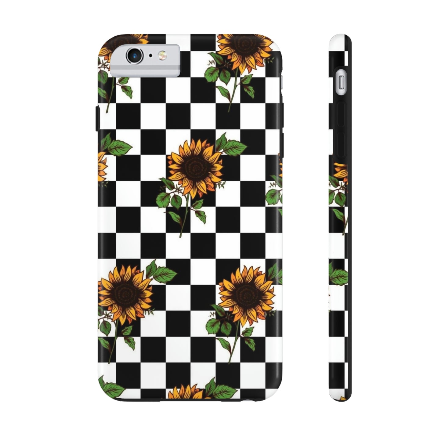 Checkered Sunflower phone case/ for iPhone  /Floral collection /Tough Phone Cases, Case-Mate