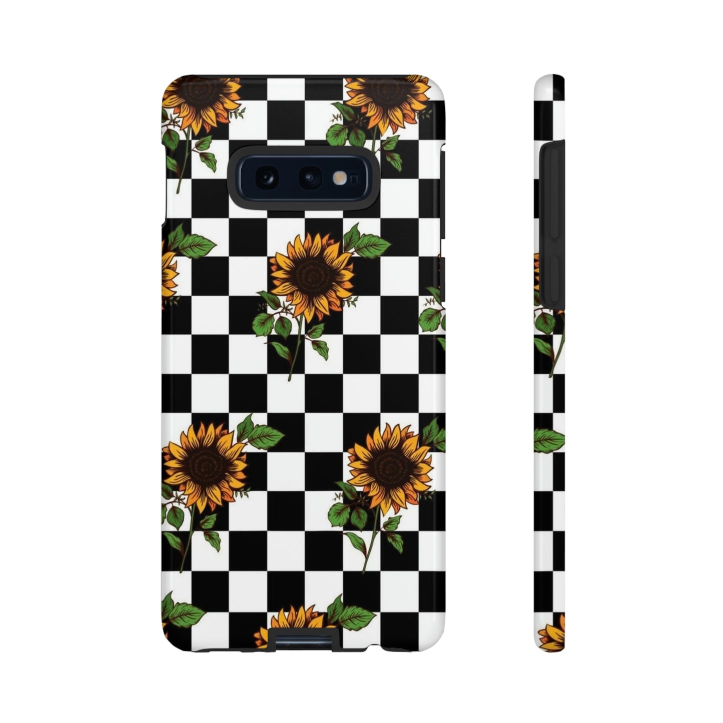 Checkered sunflower phone case/ for Samsung & Google phones/ floral collection/Tough Cases