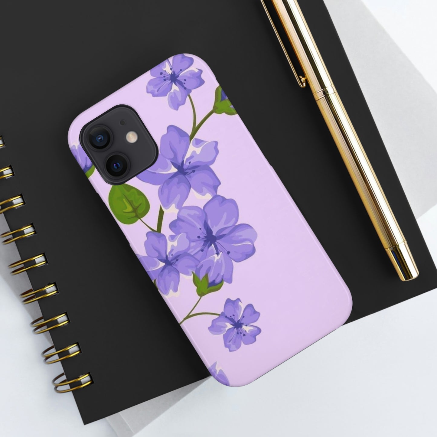 Purple floral phone case, for iphone,Tough Phone Cases, Floral Collection