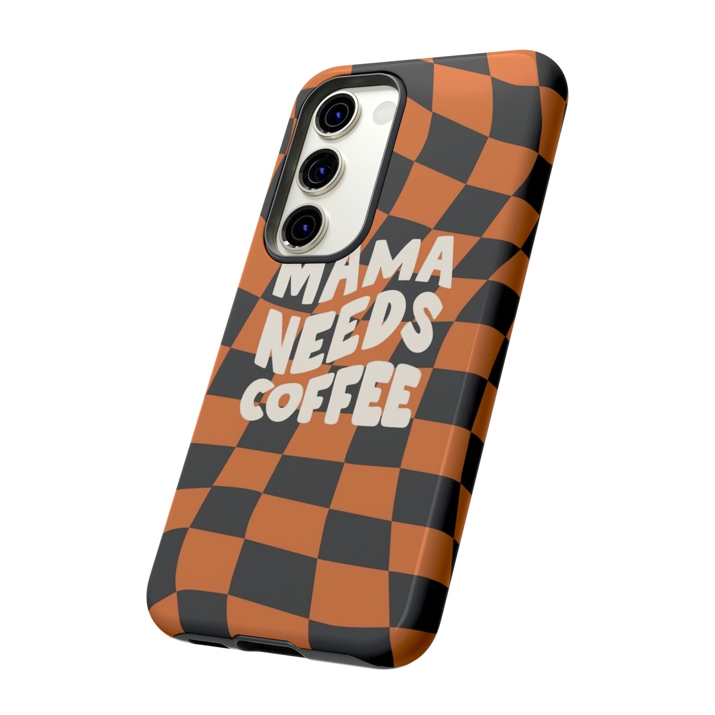 Mamma needs coffee, phone case for Samsung & Google phones, Plaid collection/Tough Cases