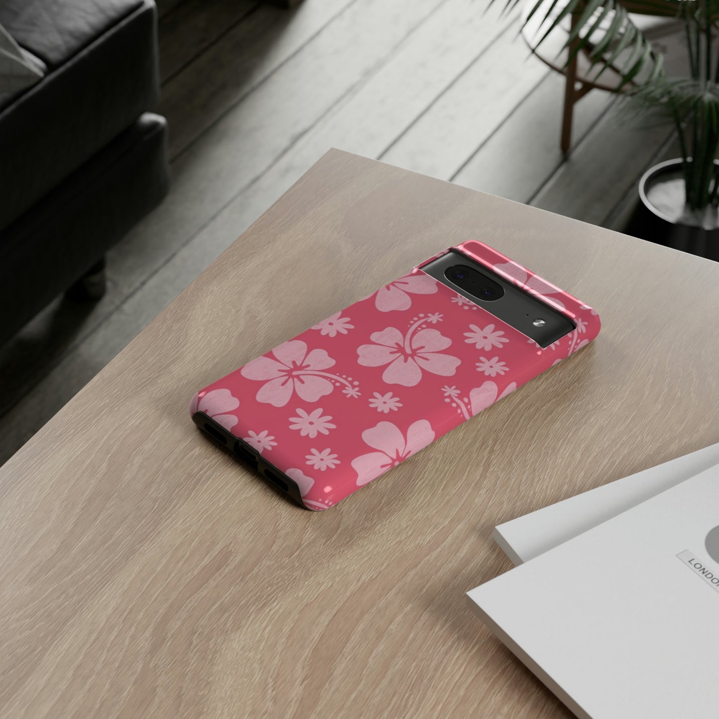 Pink hibiscus phone case/ for Samsung & Google phones /summer collection