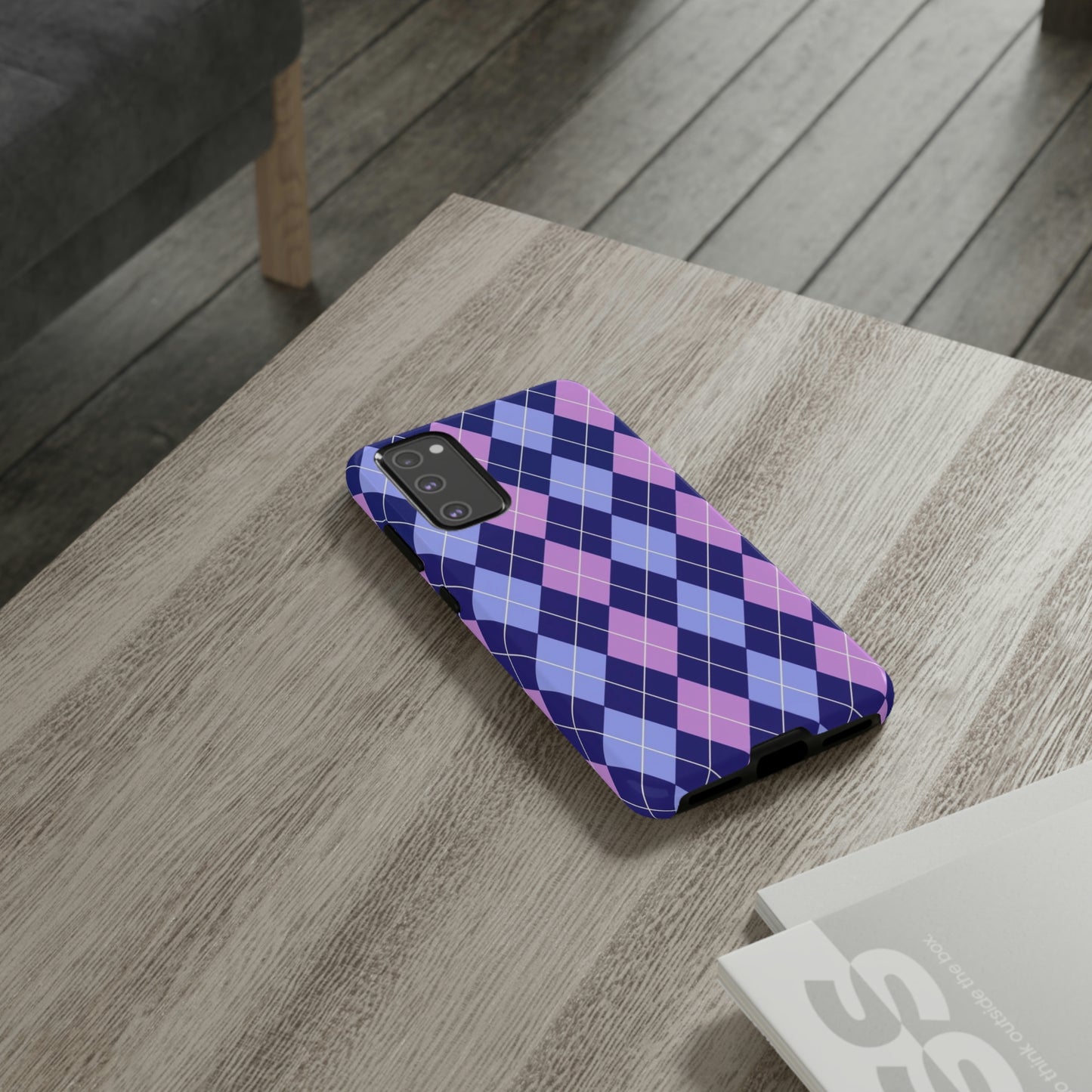 Purple sweater phone case/ for Samsung & Google phone/ plaid collection/ Tough Phone Cases