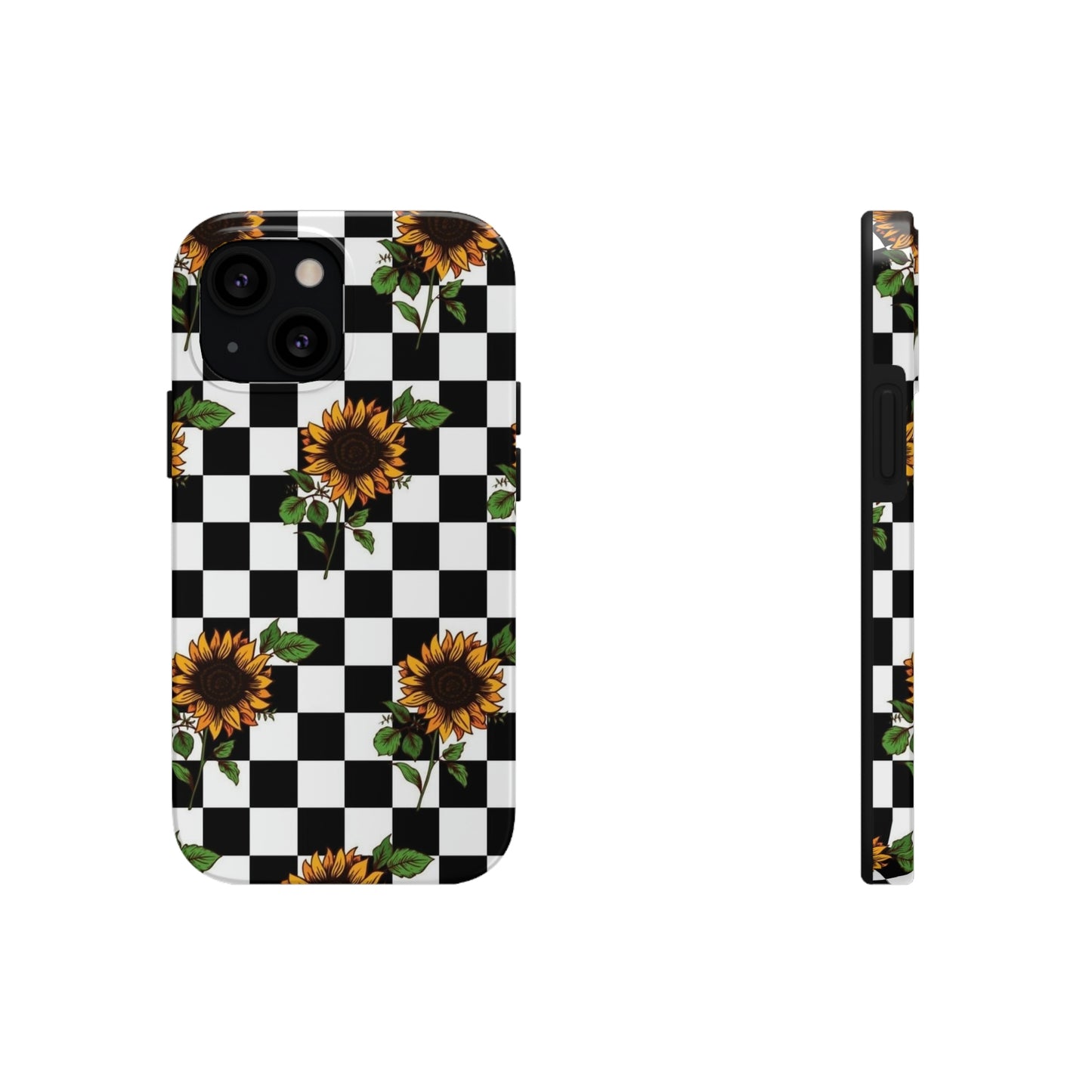 Checkered Sunflower phone case/ for iPhone  /Floral collection /Tough Phone Cases, Case-Mate