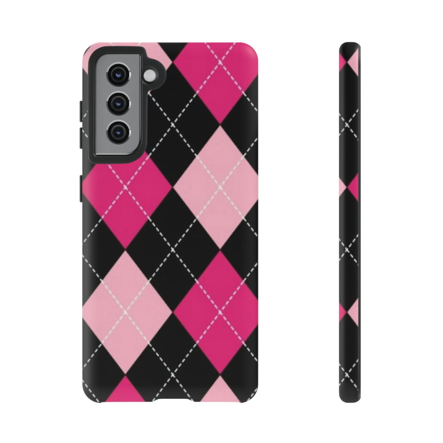 Pink Diamond phone case/ for Samsung & Google phones/ plaid collection/ Tough Phone Cases