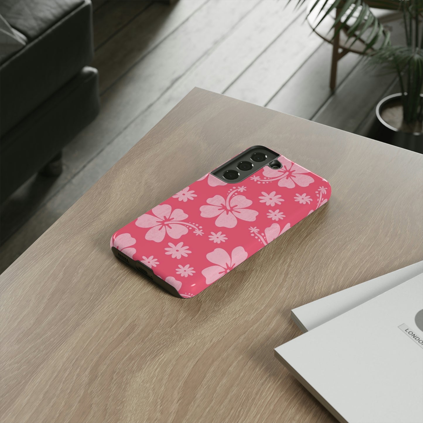 Pink hibiscus phone case/ for Samsung & Google phones /summer collection