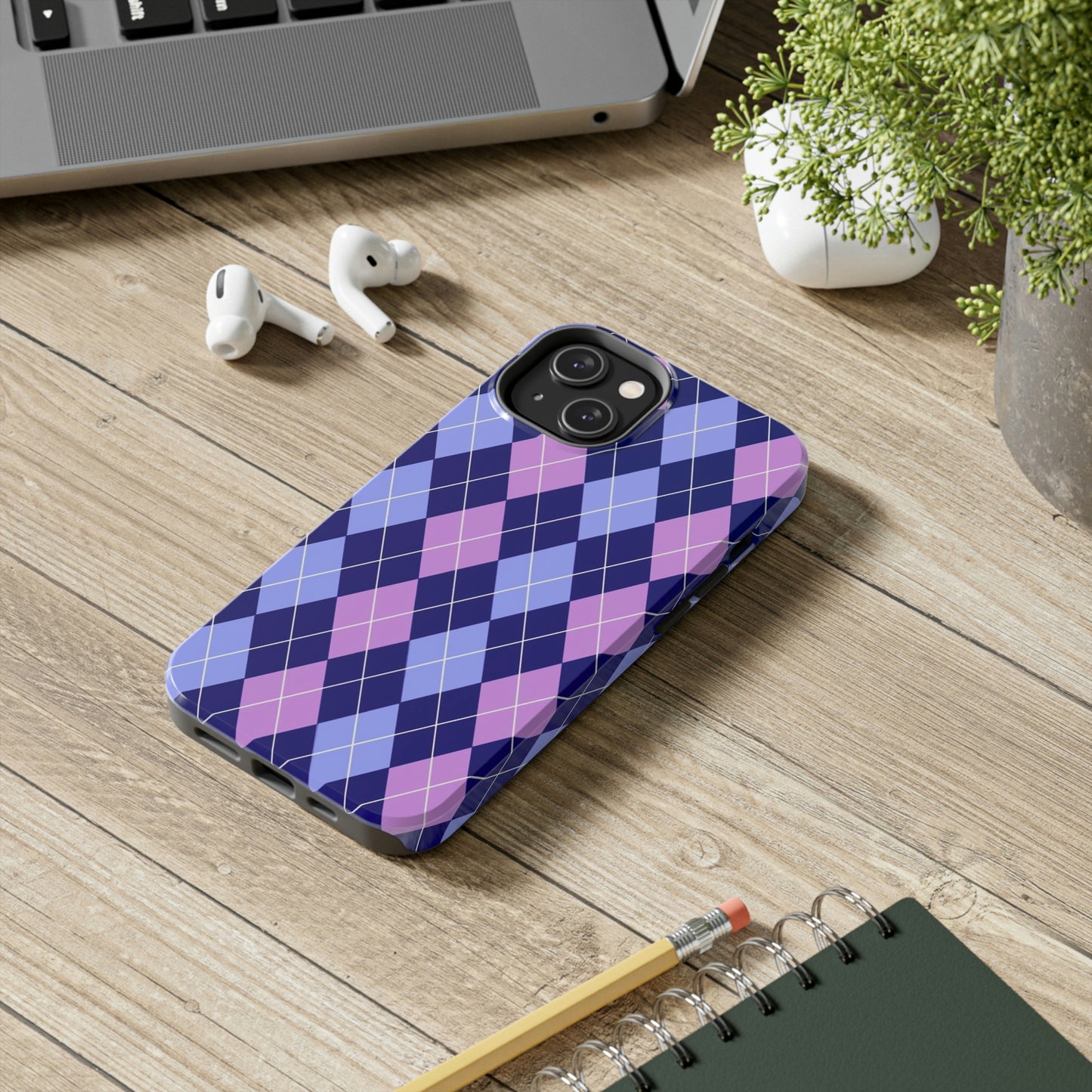 Purple plaid sweater phone case/ for iPhone/ plaid collection/ Tough Phone Cases