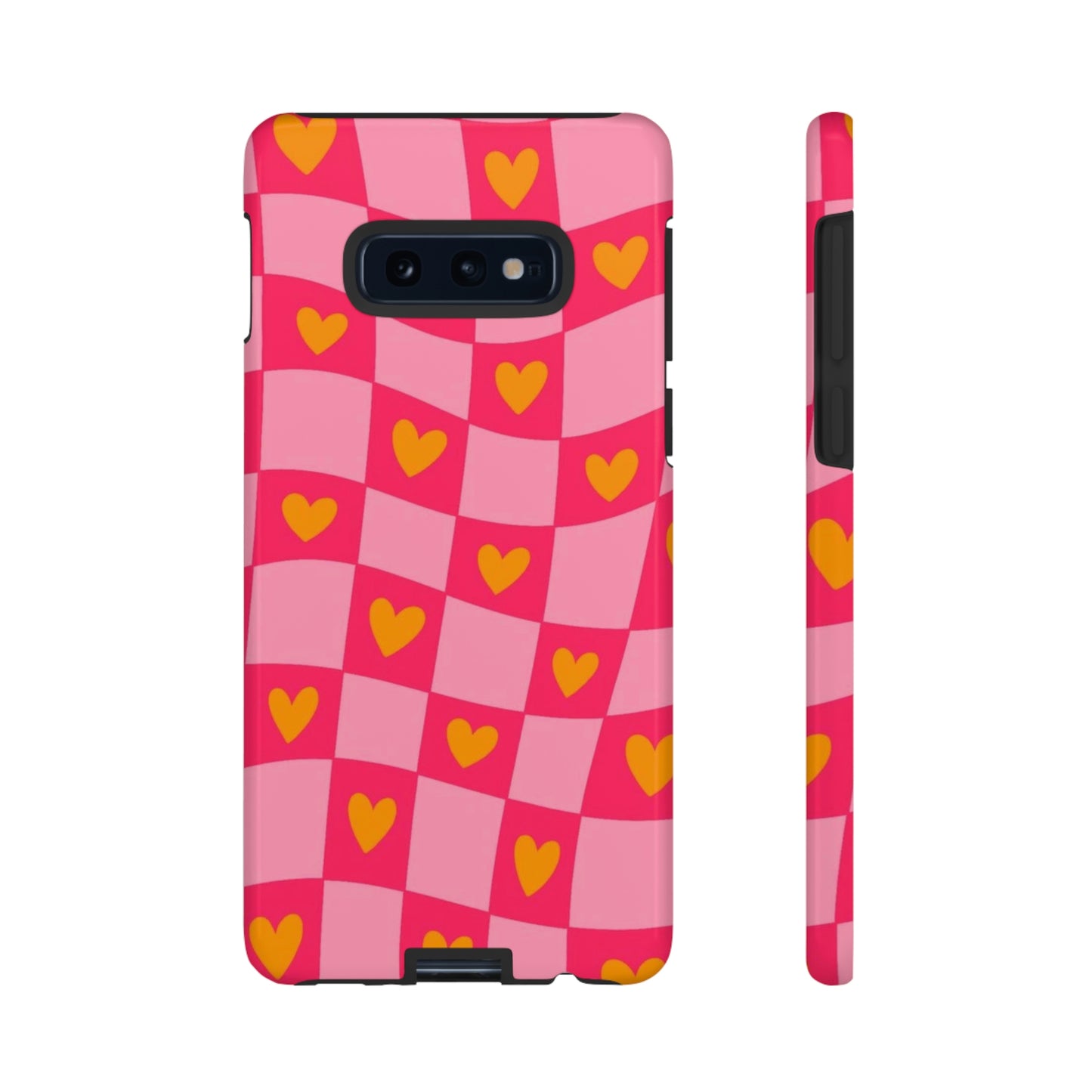 Checkered hearts phone case / for Samsung & Google phones/ heart collection /Tough Cases