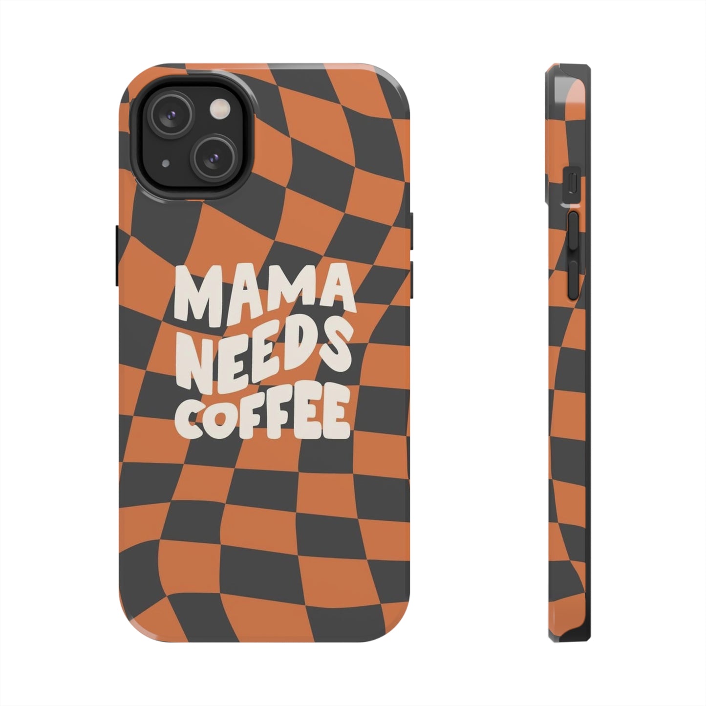 Momma Needs Coffee, for iPhone plaid collection Tough Phone Cases, Case-Mate