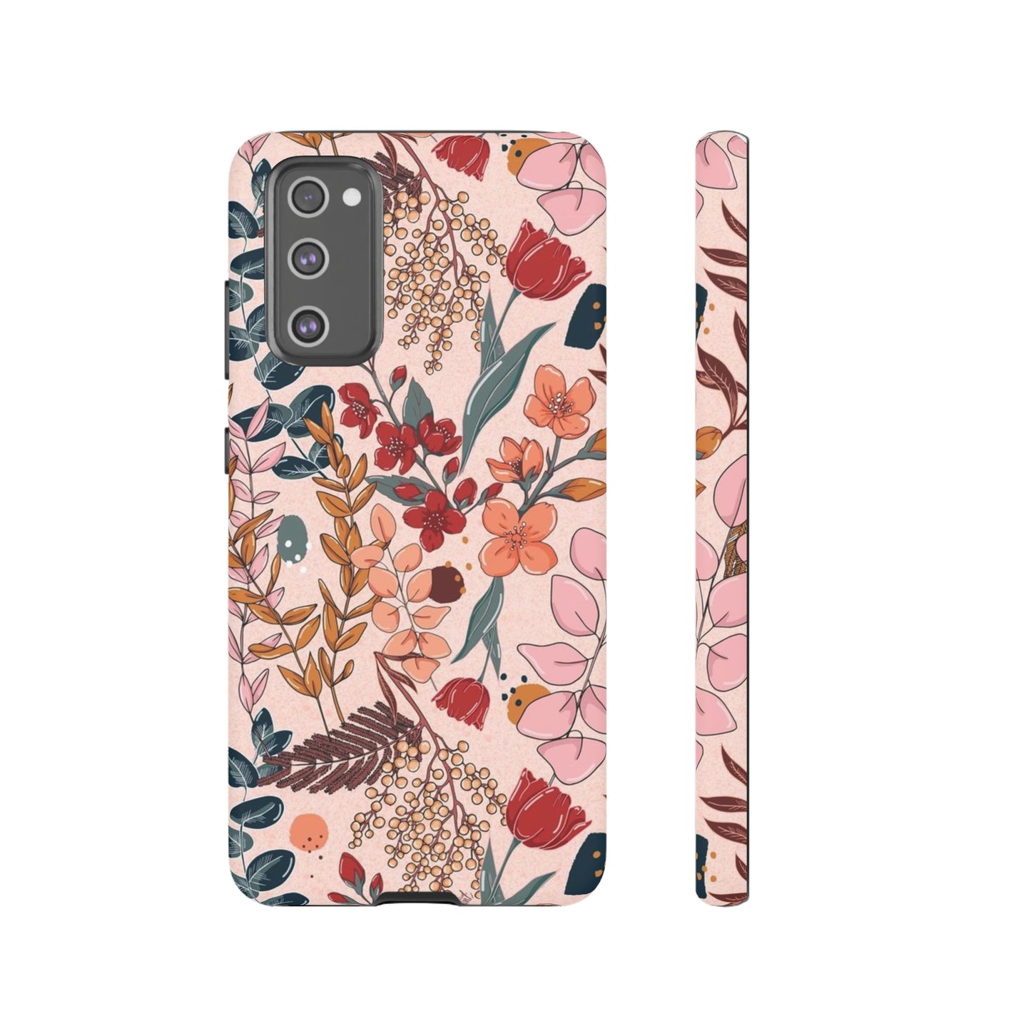 Pink Floral phone case for Samsung & Google phone/Tough Cases/ Floral Collection