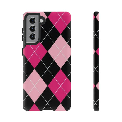 Pink Diamond phone case/ for Samsung & Google phones/ plaid collection/ Tough Phone Cases