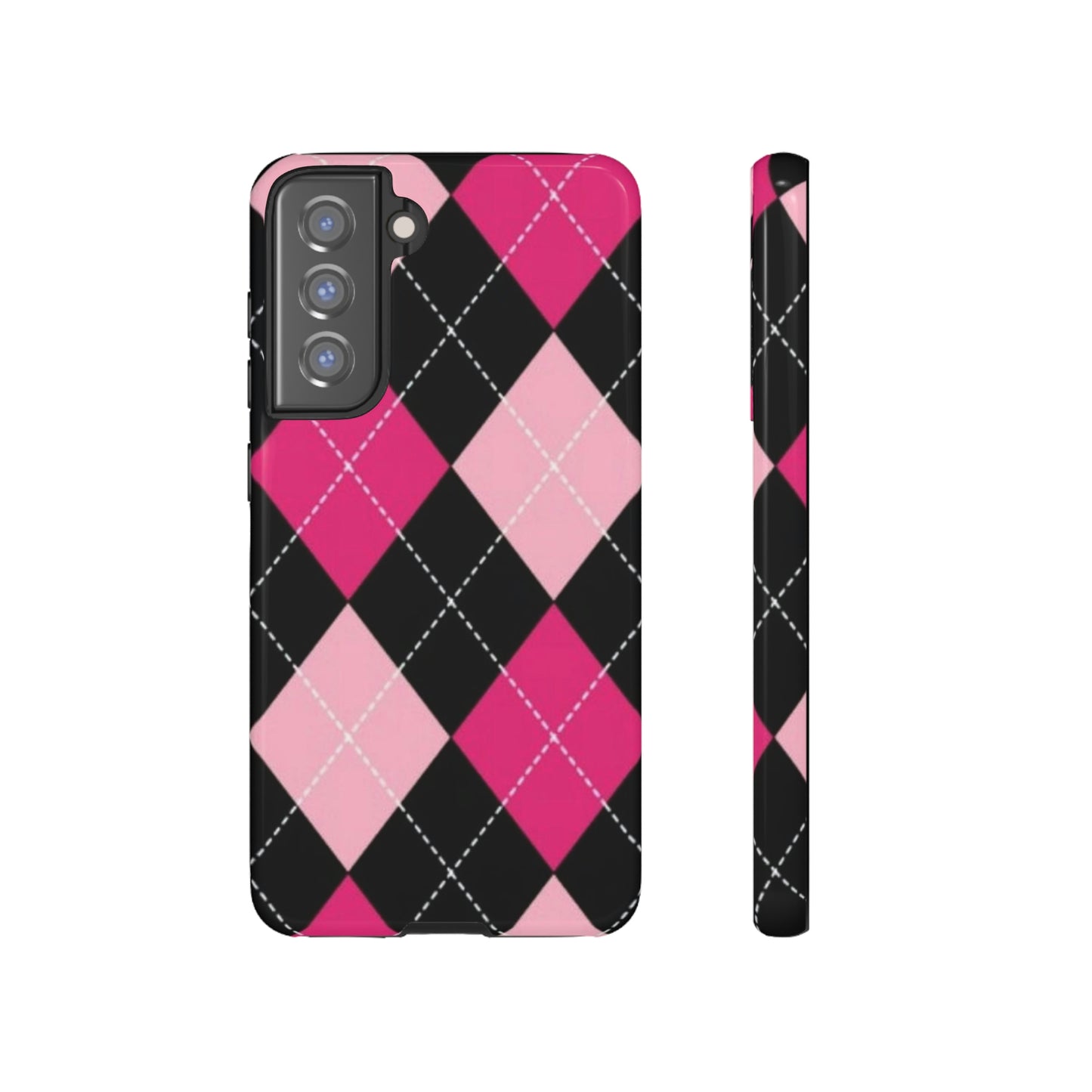 Pink Diamond phone case/ for Samsung & Google phones/ plaid collection/ Tough Phone Cases