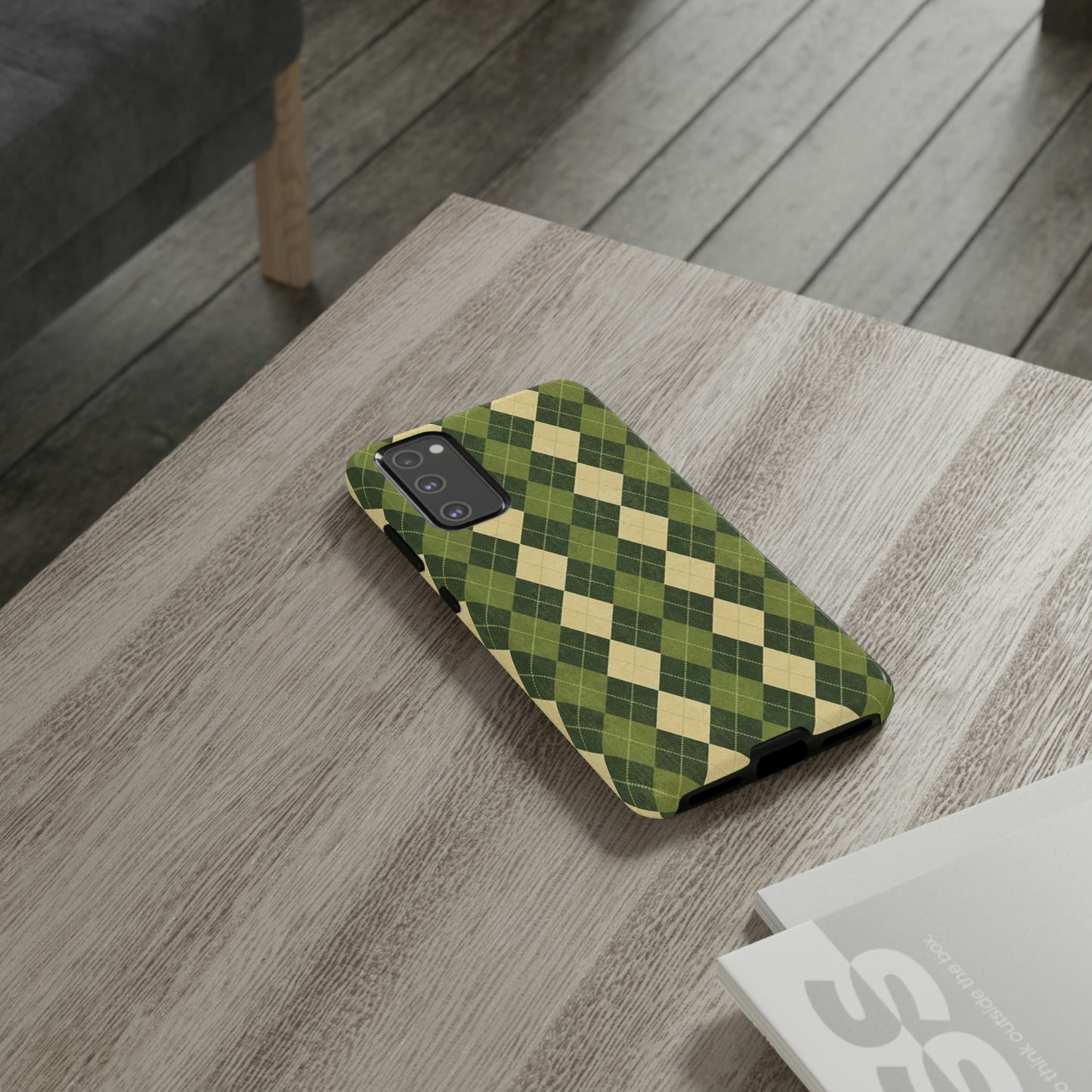 Green plaid sweater phone case/ for Samsung & Google phone/ plaid collection/ Tough Phone Cases