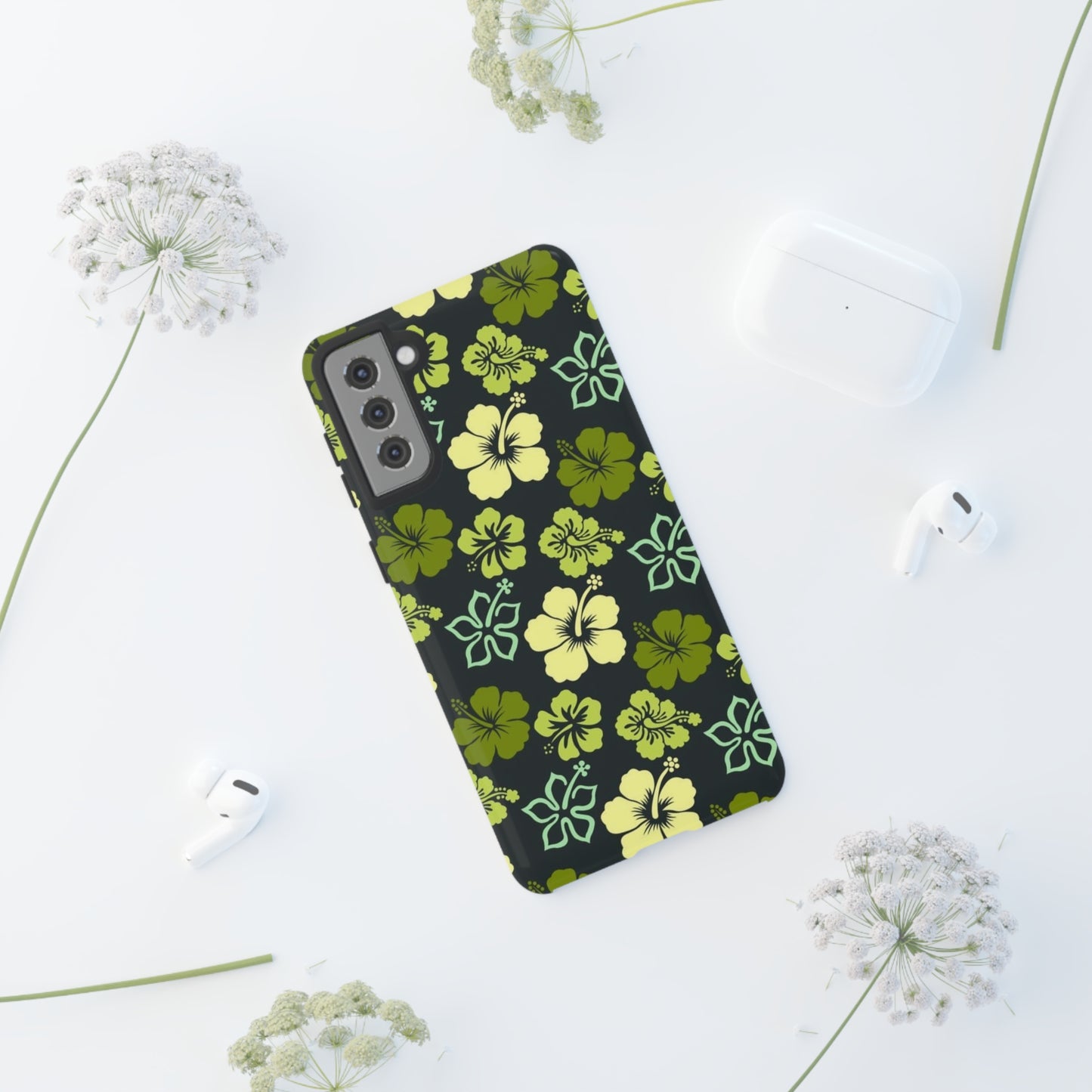 Green Hawaiian phone case for Samsung & Google phones / summer collection / Tough Cases