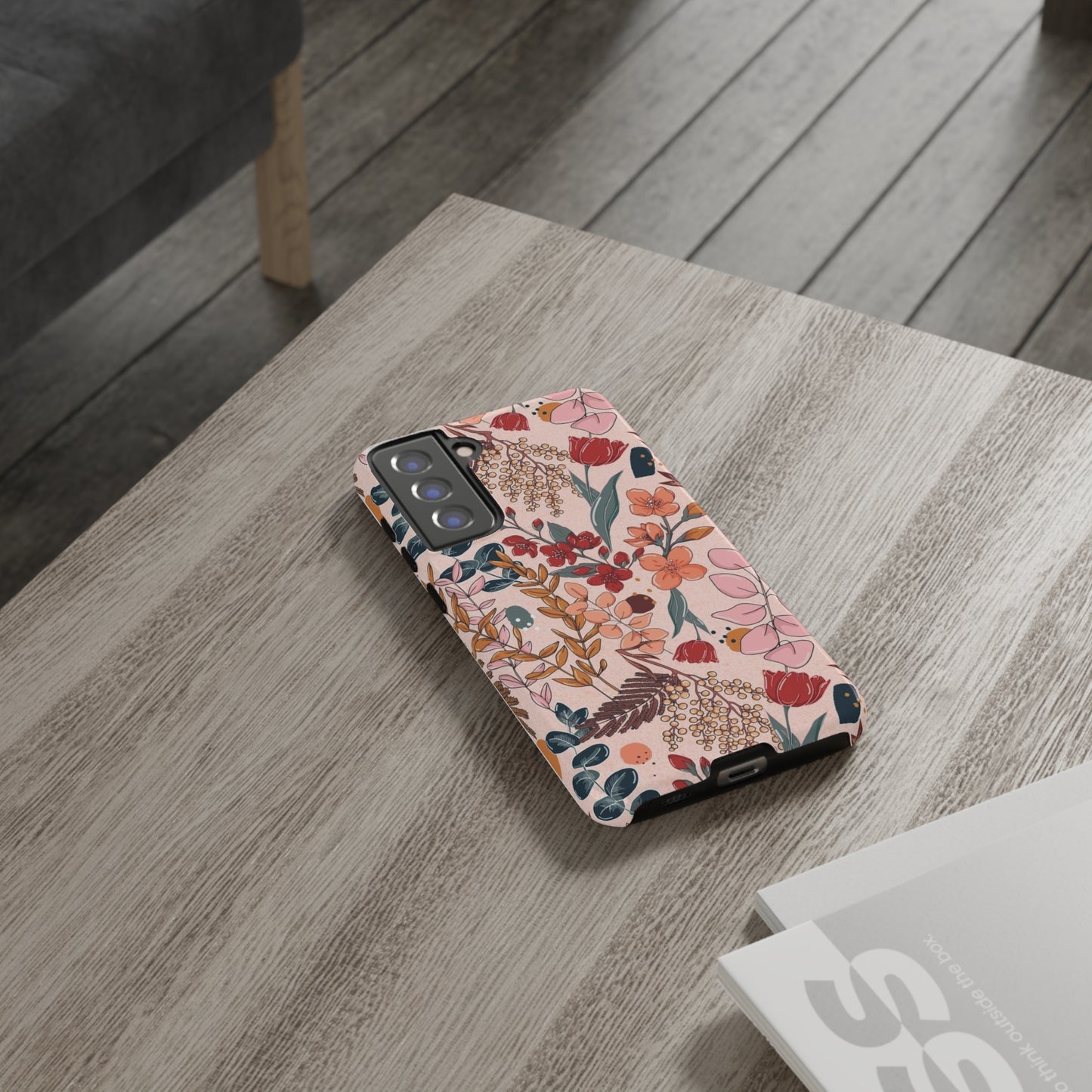 Pink Floral phone case for Samsung & Google phone/Tough Cases/ Floral Collection