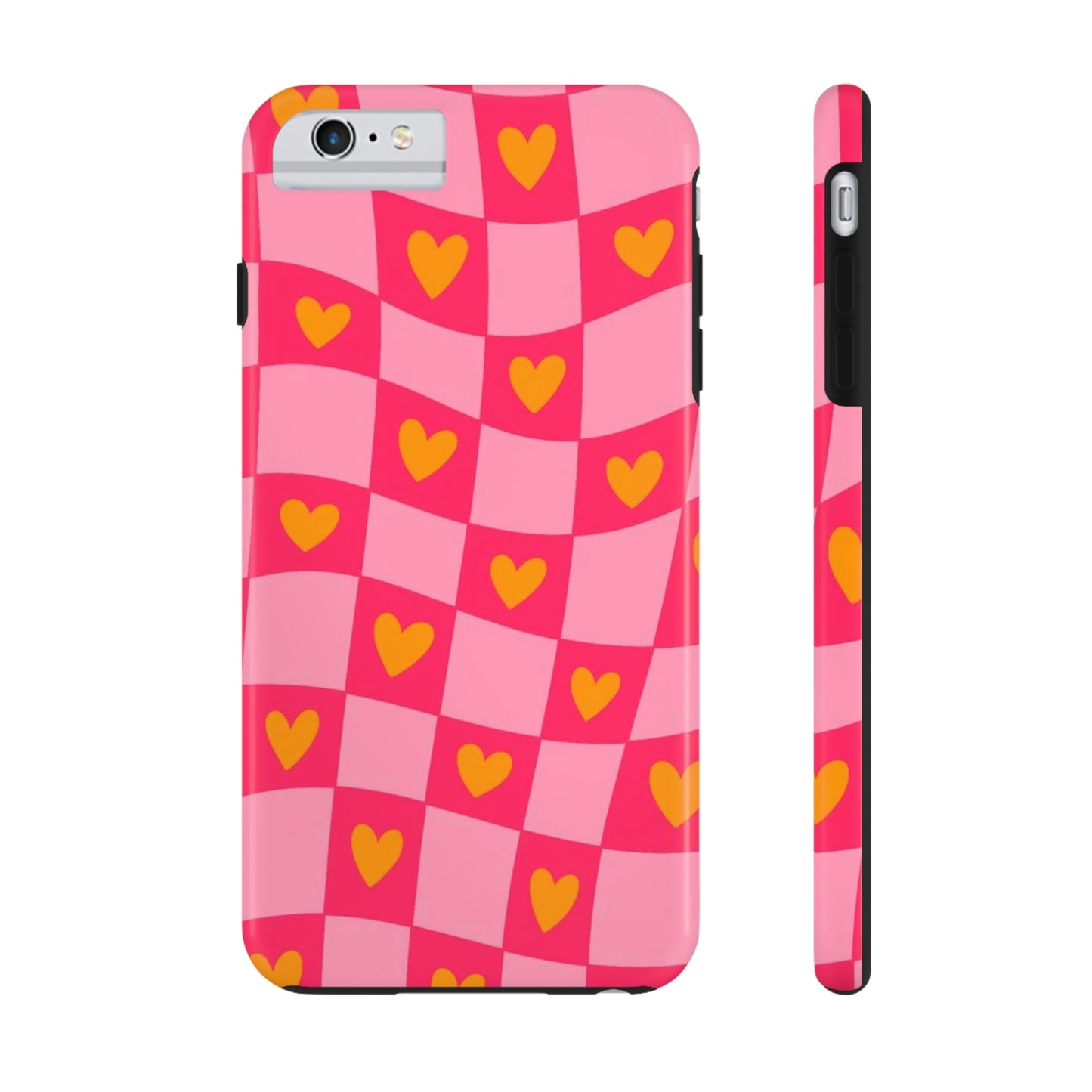 Checkered hearts phone case / for iPhone/ heart collection Tough Phone Cases,