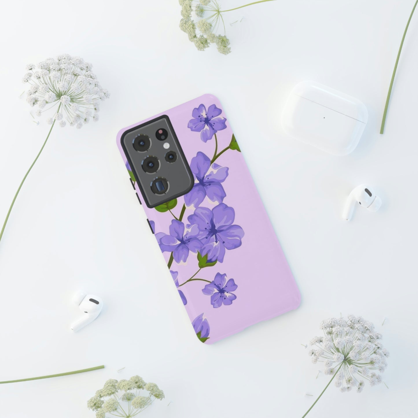 Purple Floral case for Samsung & Google phone./Tough Cases/ Floral collection