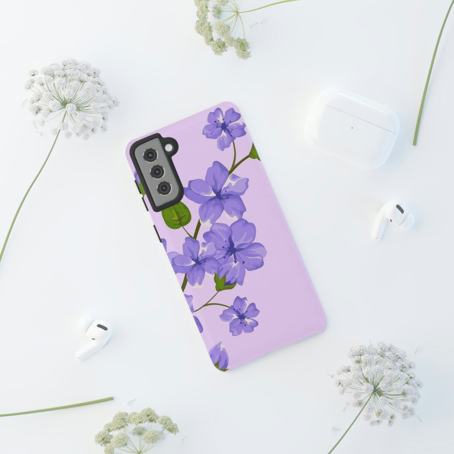 Purple Floral case for Samsung & Google phone./Tough Cases/ Floral collection