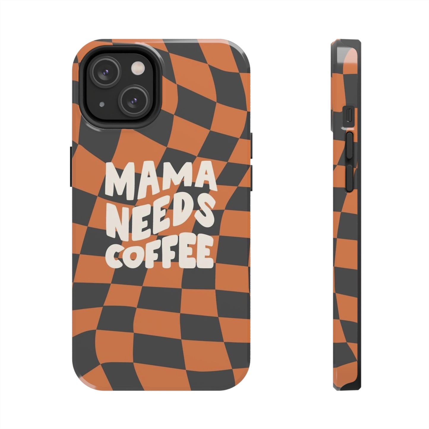 Momma Needs Coffee, for iPhone plaid collection Tough Phone Cases, Case-Mate