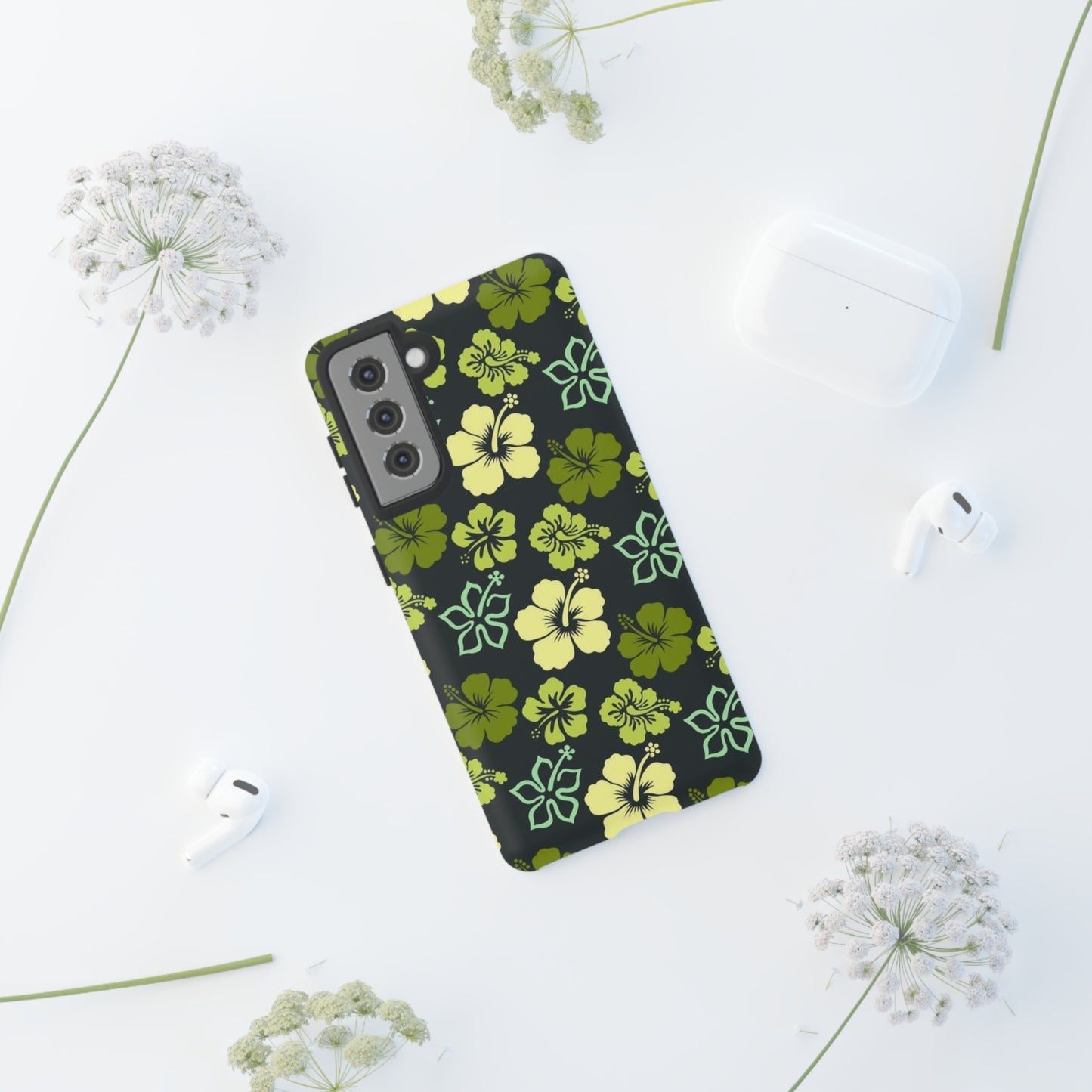 Green Hawaiian phone case for Samsung & Google phones / summer collection / Tough Cases