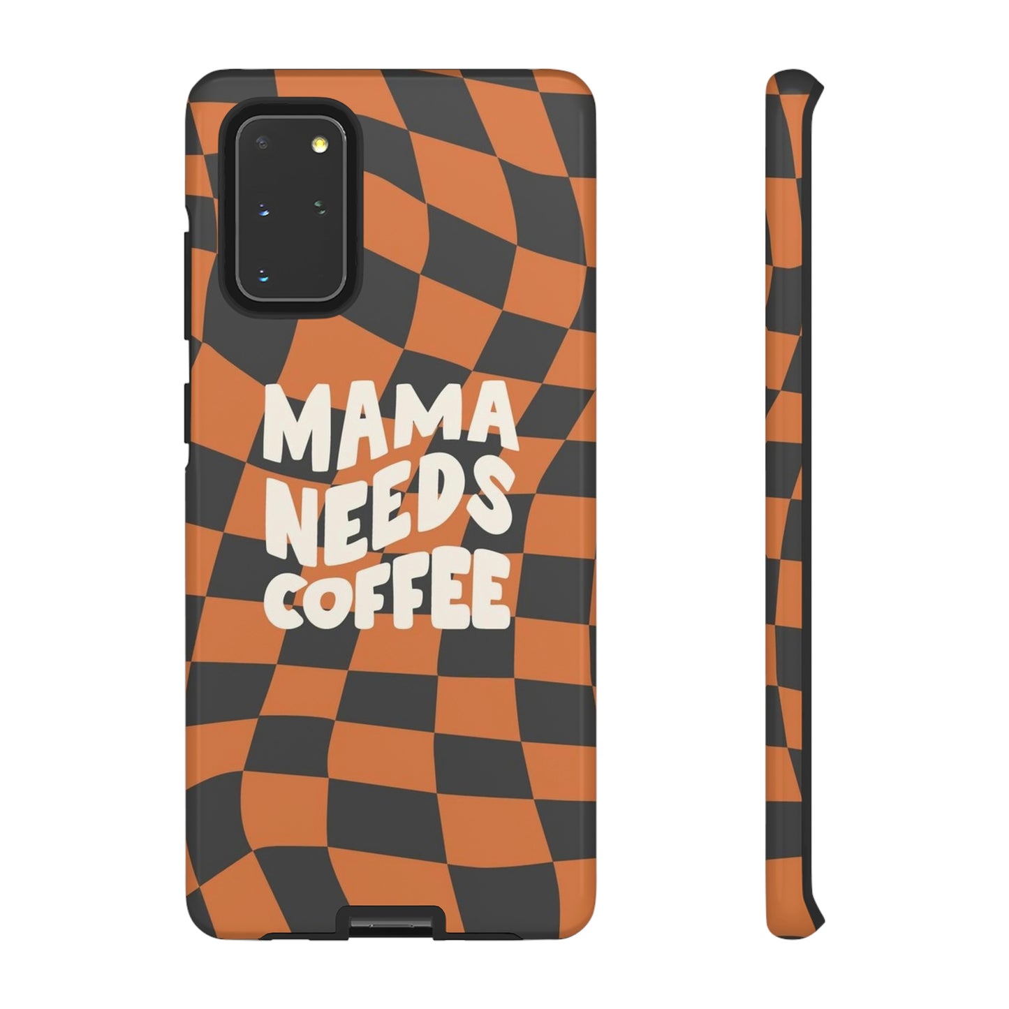 Mamma needs coffee, phone case for Samsung & Google phones, Plaid collection/Tough Cases