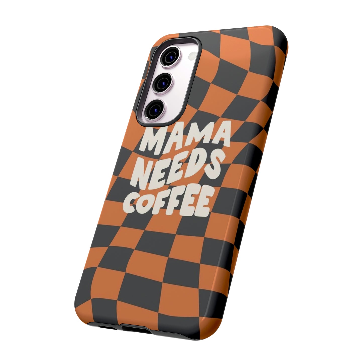 Mamma needs coffee, phone case for Samsung & Google phones, Plaid collection/Tough Cases