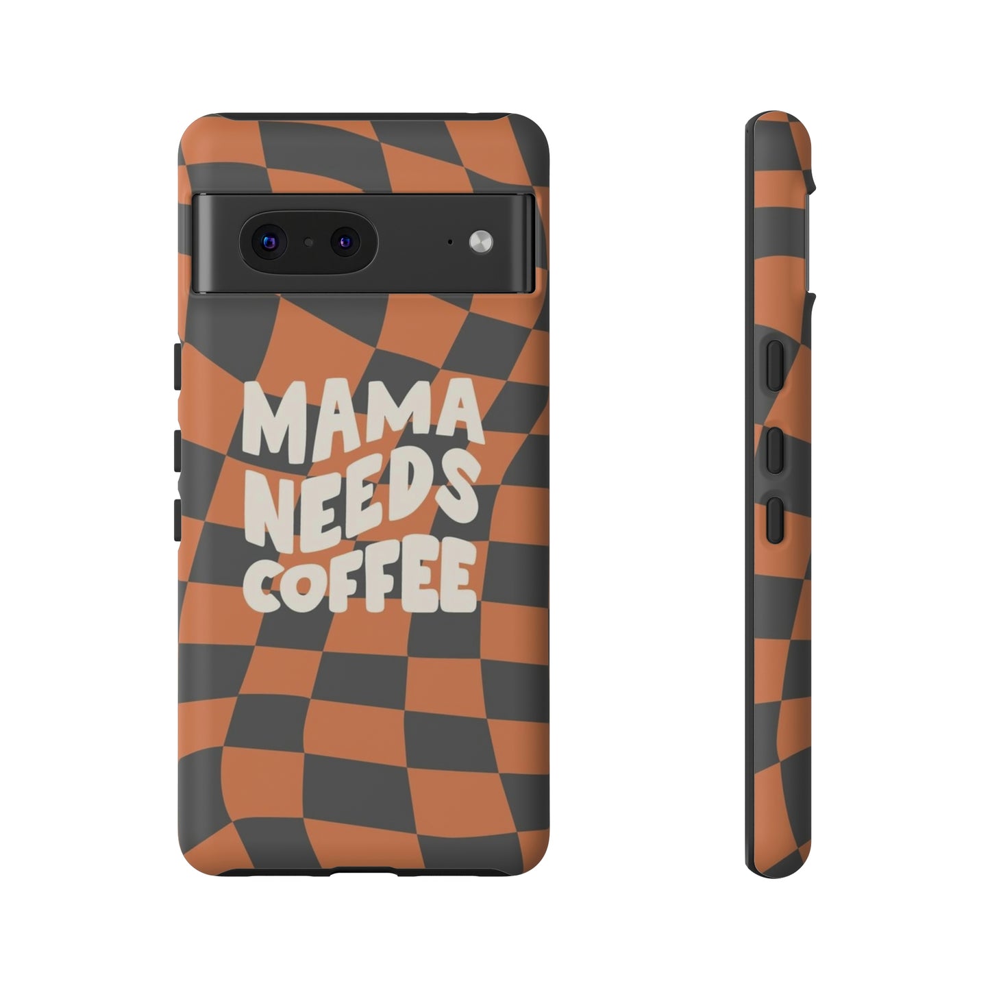 Mamma needs coffee, phone case for Samsung & Google phones, Plaid collection/Tough Cases