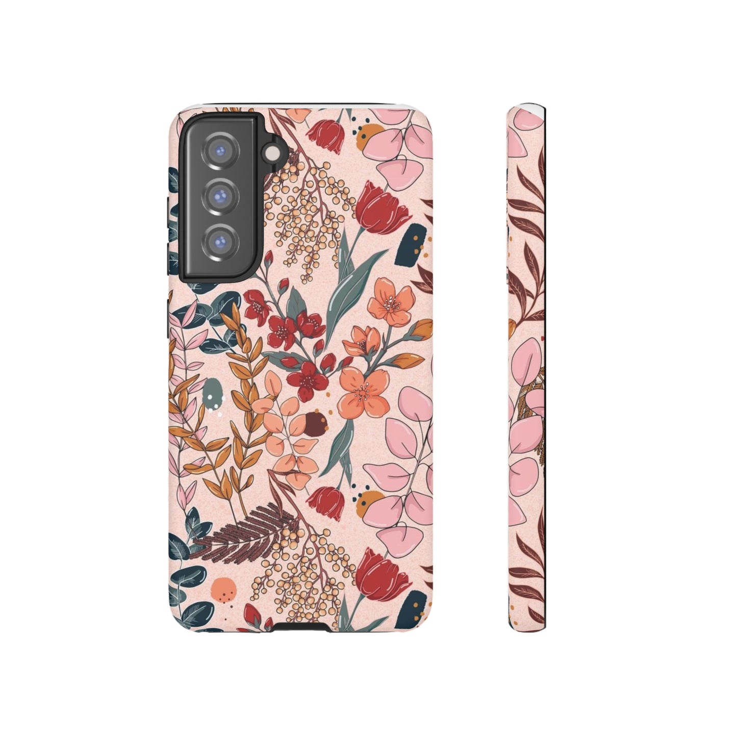 Pink Floral phone case for Samsung & Google phone/Tough Cases/ Floral Collection