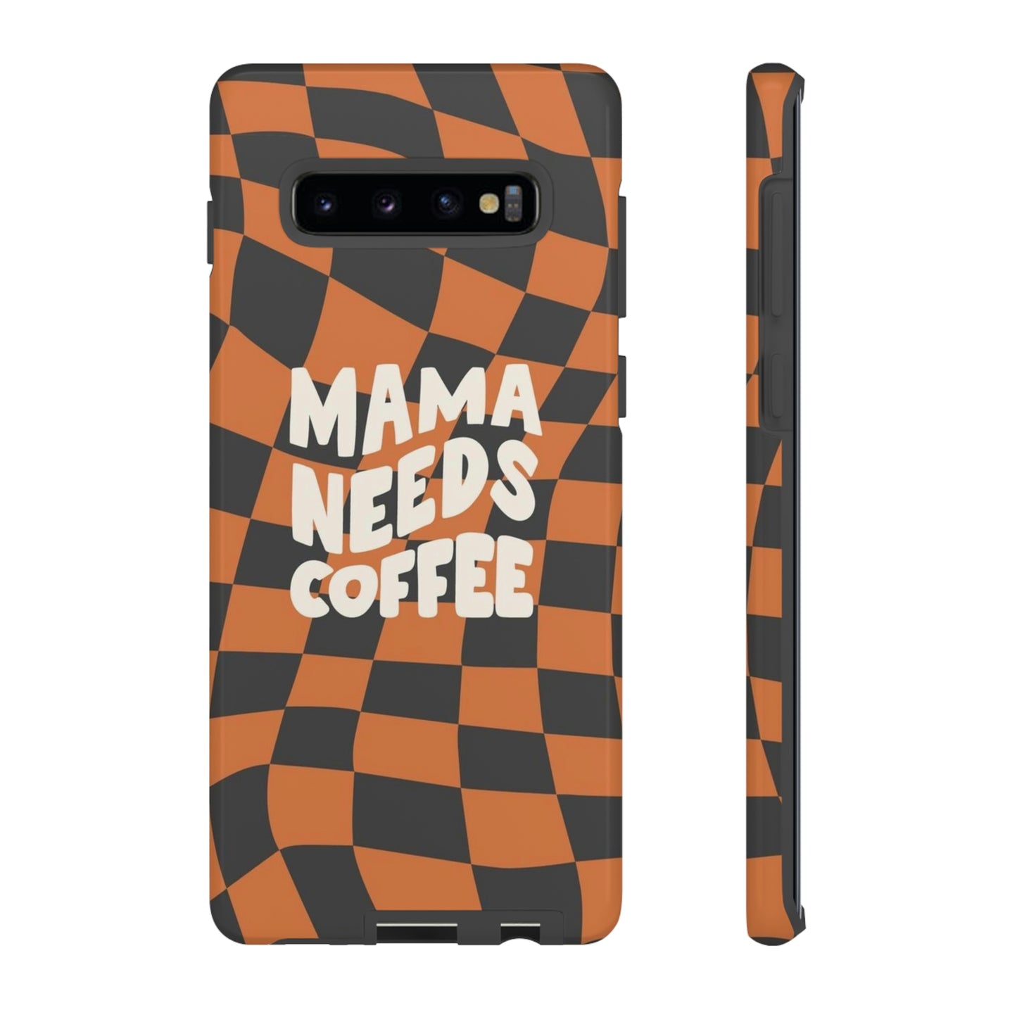 Mamma needs coffee, phone case for Samsung & Google phones, Plaid collection/Tough Cases