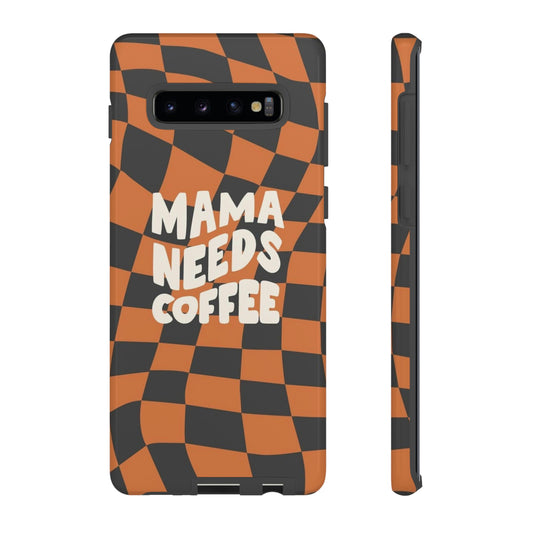 Mamma needs coffee, phone case for Samsung & Google phones, Plaid collection/Tough Cases