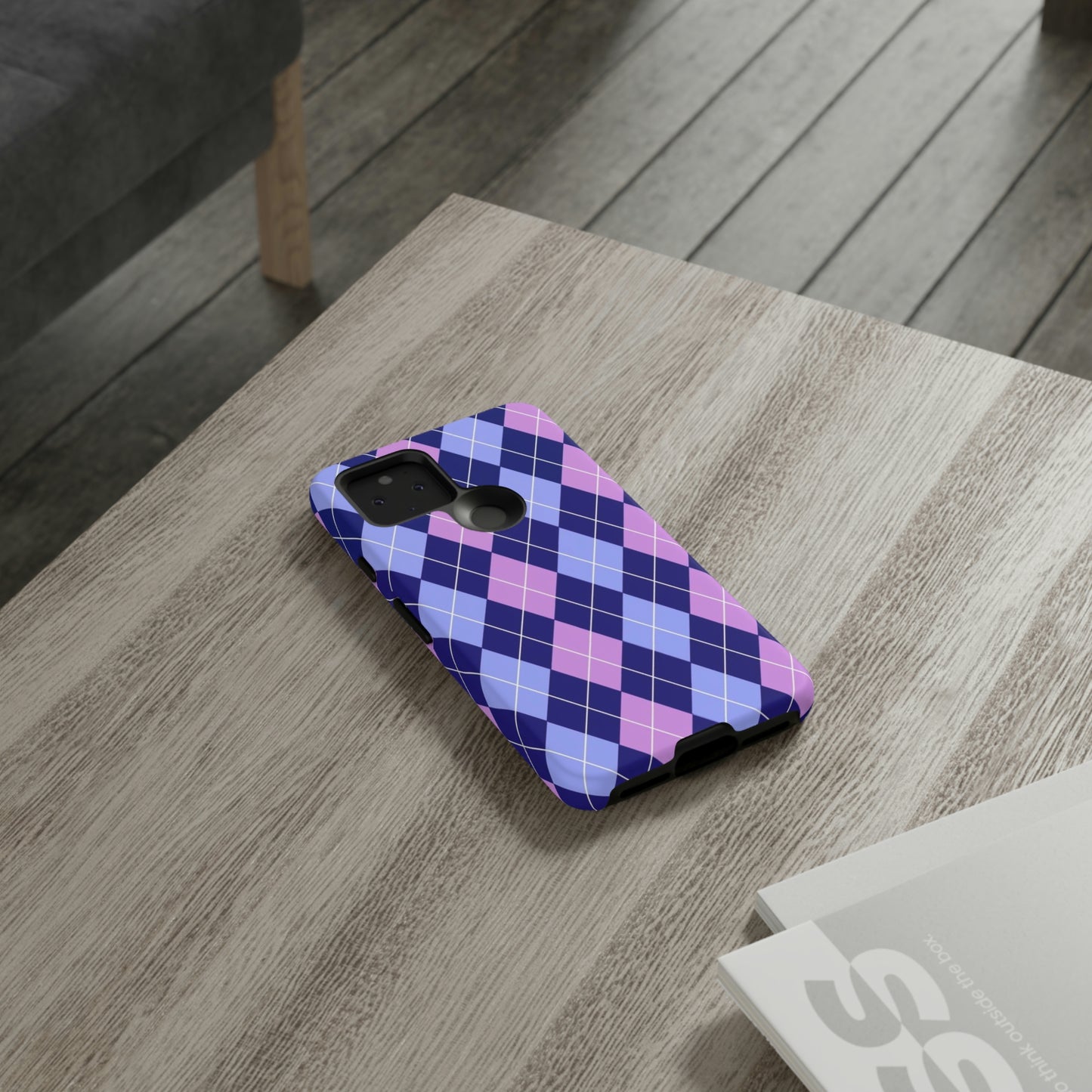 Purple sweater phone case/ for Samsung & Google phone/ plaid collection/ Tough Phone Cases