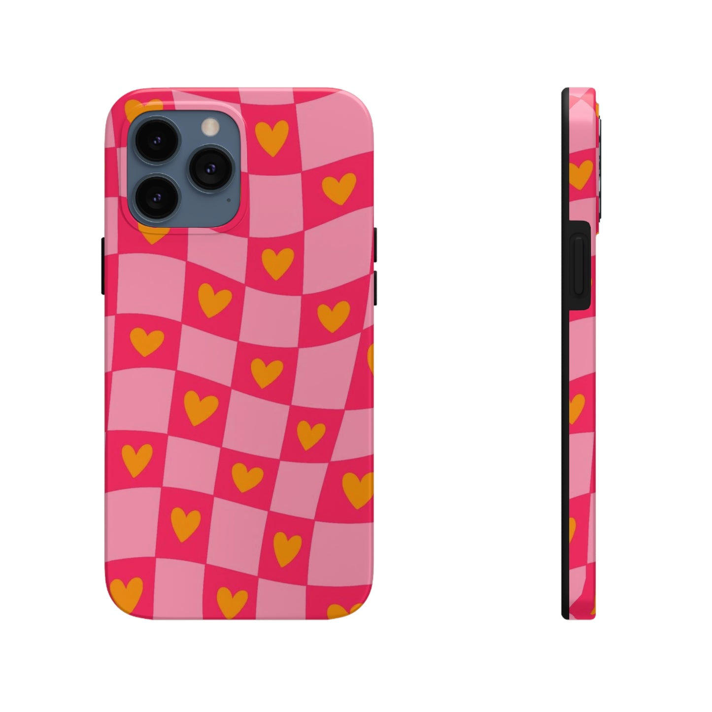 Checkered hearts phone case / for iPhone/ heart collection Tough Phone Cases,