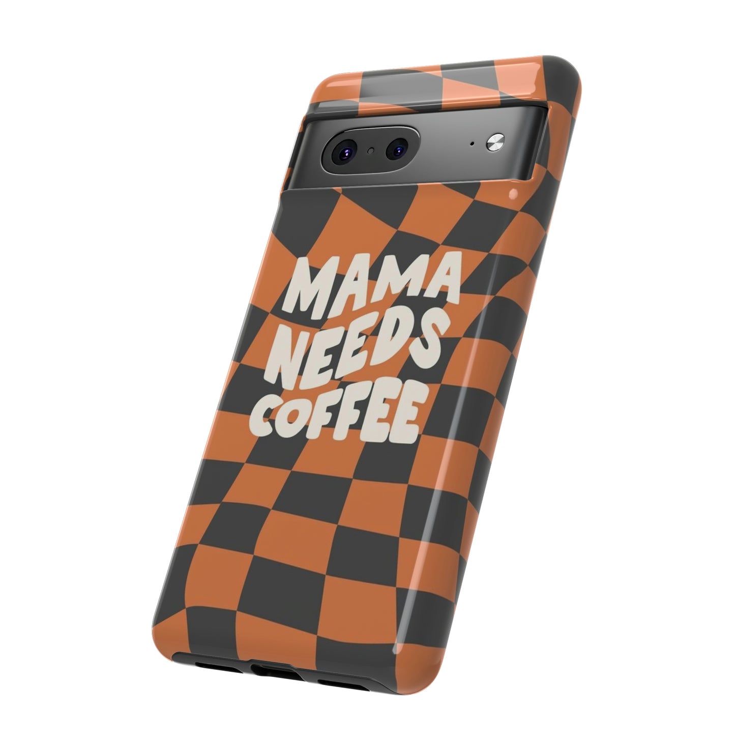 Mamma needs coffee, phone case for Samsung & Google phones, Plaid collection/Tough Cases